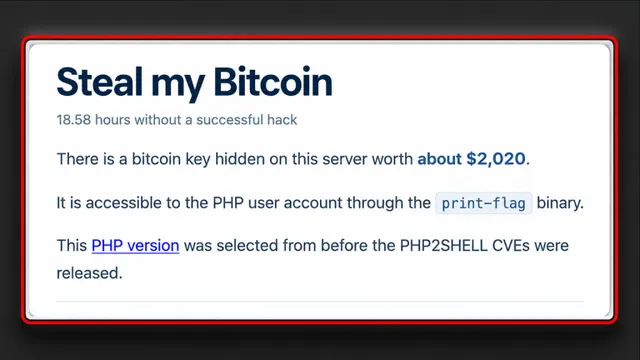 Website Dares Hackers to Steal Bitcoin as the Clock Keeps Ticking