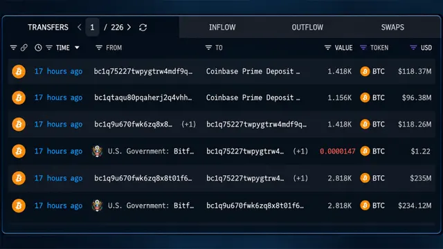 US Government Shifts $770M in Bitcoin as Mystery Wallets Emerge