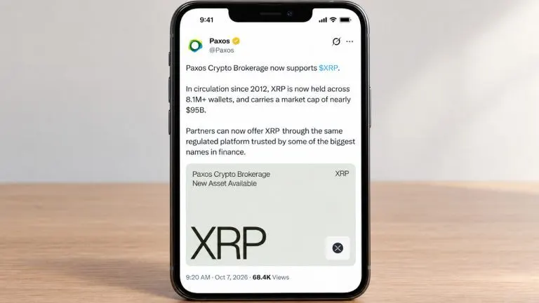 XRP Lands on Paxos, the Crypto Engine Behind PayPal, Venmo, and Schwab