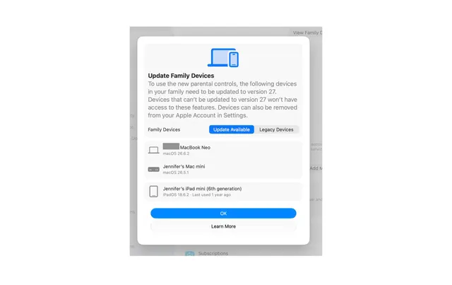 I can’t use Apple’s new Screen Time on my daughter’s iPhone because my son won’t update his MacBook
