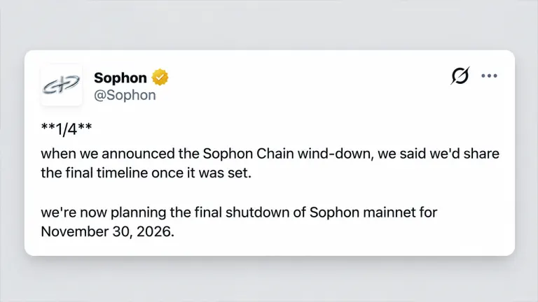 Sophon Set to Pull Plug on Layer 2 Network After $70M Funding Push