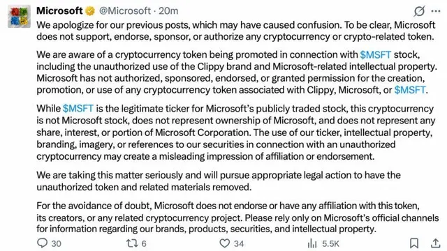 Microsoft’s X Account Hijacked to Promote Clippy Meme Coin